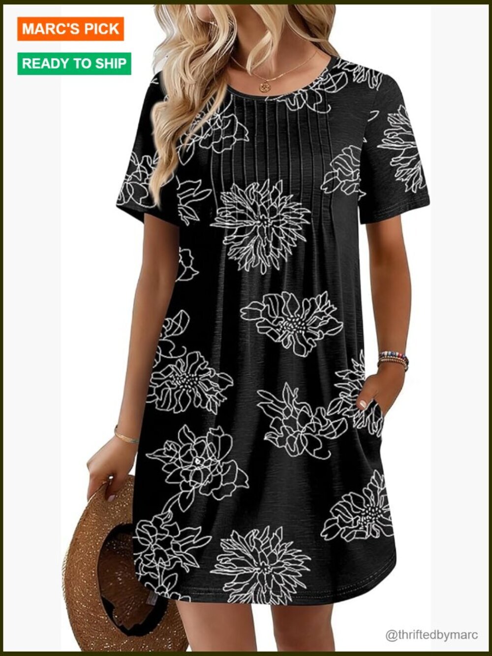 Short Sleeve Beach Coverup T-Shirt Dress with Pockets